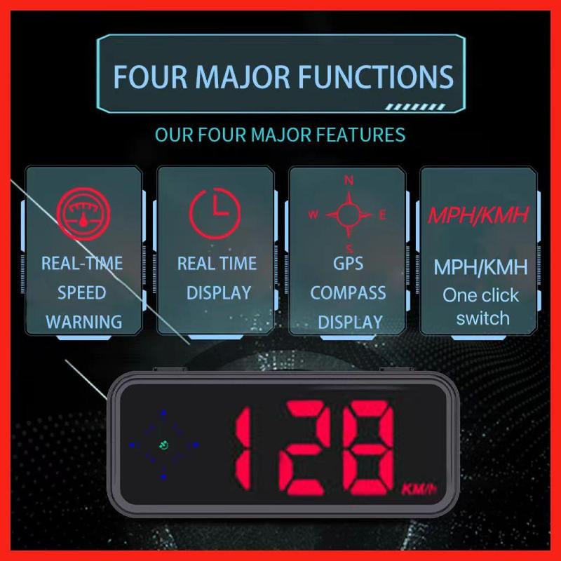 Car HUD Speedometer, USB Plug & Play Car Head up Display, Car Speedometer with KM/H & MPH Switch, Suitable for All Models, Car Electronics