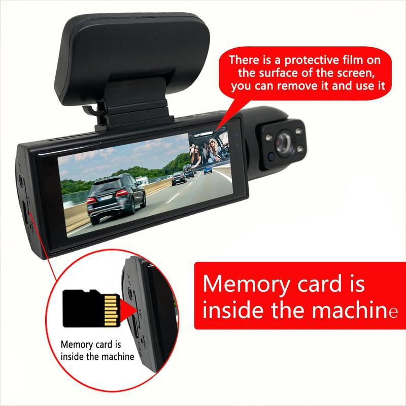 3.16'' Screen Car Interior Dashcam with 32G Card, 1080P HD Car Cam, Front & inside Dual Recording Car DVR with IR Night Vision, Loop Recording, Video Surveillance, Automotive, Vehicle, HD Dash Camera, Car Driving Recorder, Convenient Dashcams for Cars