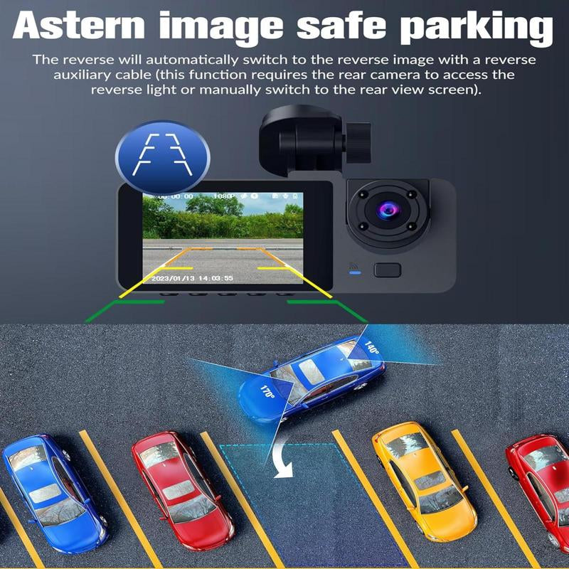 Car DVR with Dual Lens, Front Dash Camera for Cars, Mini Dashcams for Cars with Night Vision, Recording with 64GB