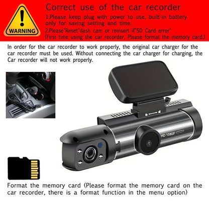 3.16'' Screen Car Interior Dashcam with 32G Card, 1080P HD Car Cam, Front & inside Dual Recording Car DVR with IR Night Vision, Loop Recording, Video Surveillance, Automotive, Vehicle, HD Dash Camera, Car Driving Recorder, Convenient Dashcams for Cars