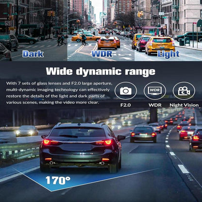 Car DVR with Dual Lens, Front Dash Camera for Cars, Mini Dashcams for Cars with Night Vision, Recording with 64GB