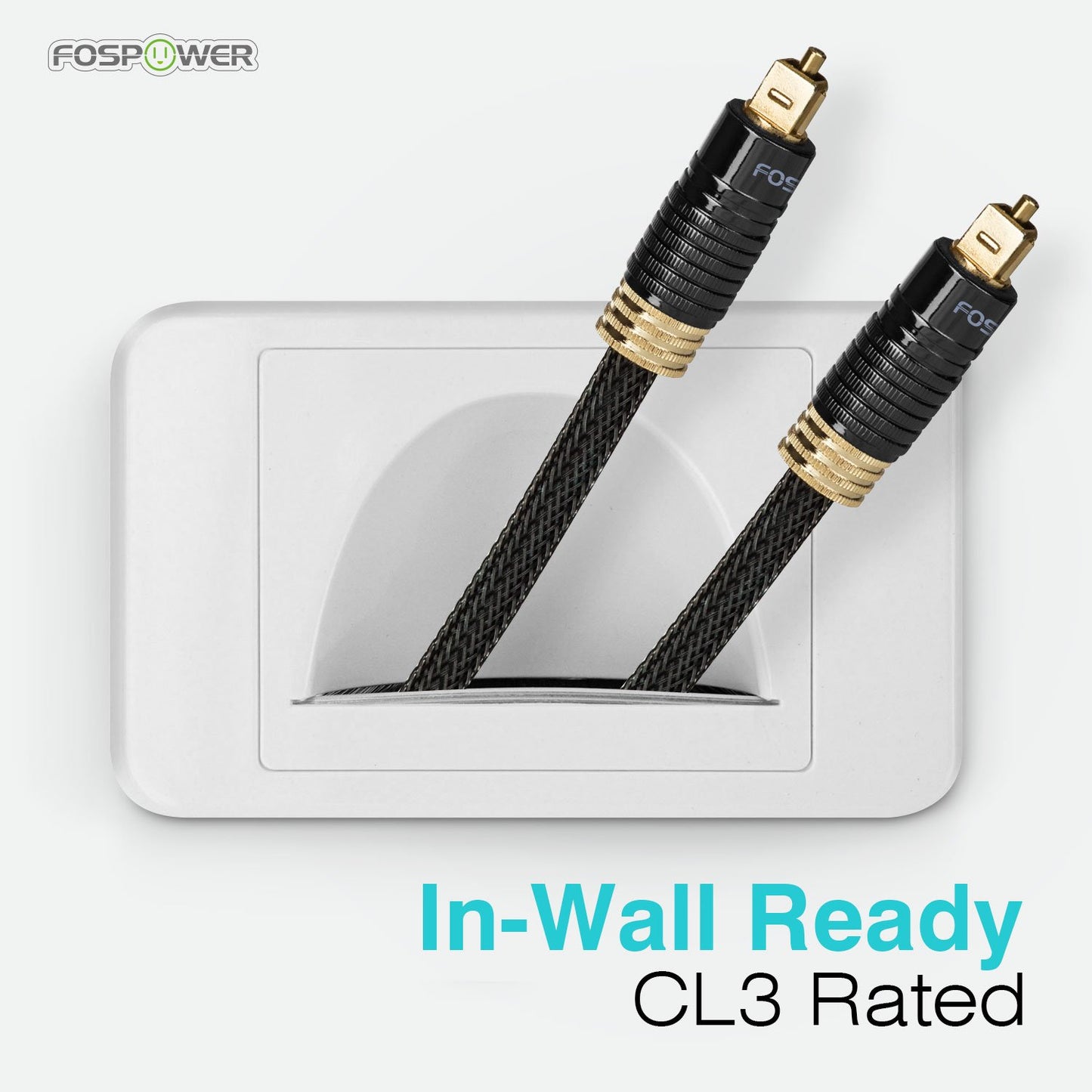 24K Gold Plated Toslink Digital Fiber Optical Audio Cable (S/PDIF) - [Zero RFI & EMI Interference] Metal Connectors & Ultra Durable Nylon Braided Jacket (50Ft)