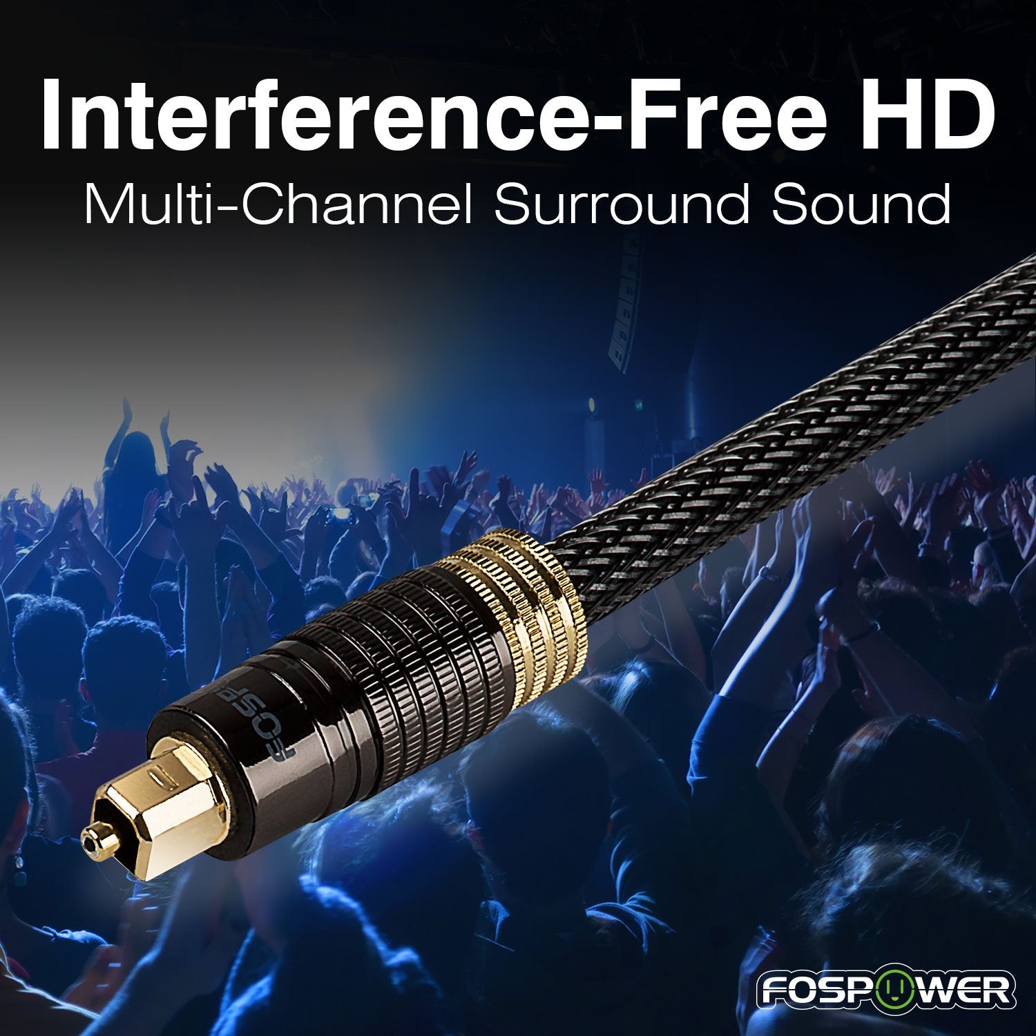 24K Gold Plated Toslink Digital Fiber Optical Audio Cable (S/PDIF) - [Zero RFI & EMI Interference] Metal Connectors & Ultra Durable Nylon Braided Jacket (50Ft)
