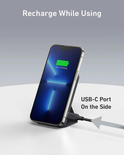 Anker Magnetic Power Bank, Built-In Foldable Stand, USB-C Port on the Side, 5,000Mah Capacity, Perfectly Compatible with Iphone 17/16/15/14/13 Series